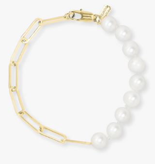 Samantha Half Chain Pearl Bracelet 8'
