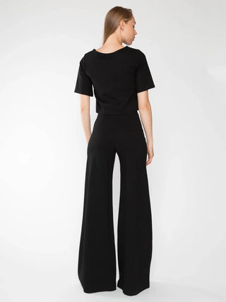 Ponte Knit Wide Leg Pant