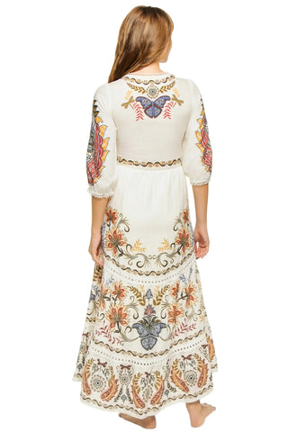 Boho Glam Off-White Maxi Dress