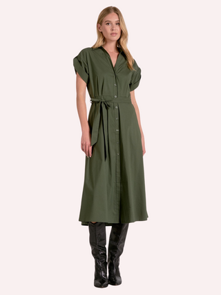 Midi Collared Button Down Dress