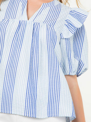 Puff Sleeve Striped Top