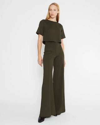 Ponte Knit Wide Leg Pant