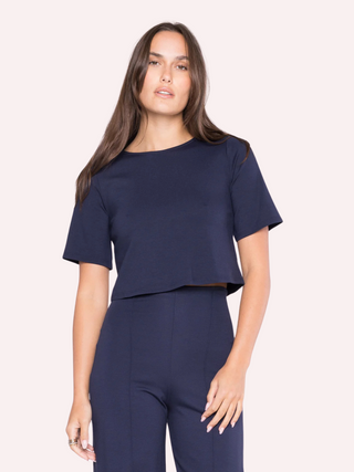 Ponte Knit Short Sleeve Top