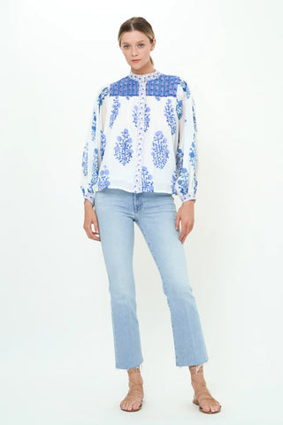 Mandarin Pintuck Blouse