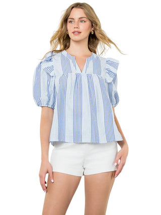Puff Sleeve Striped Top